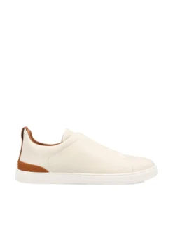 Zegna triple stitch white/brown