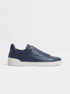 Zegna triple stitch navy blue/white sole